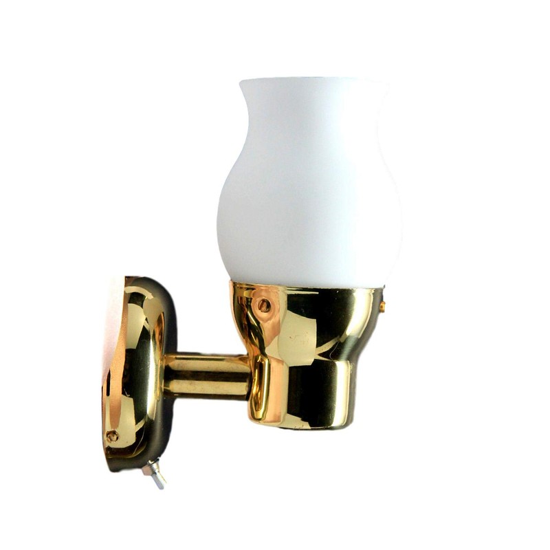 Pactrade Marine Mini LED Brass Frosted Glass Wall Light