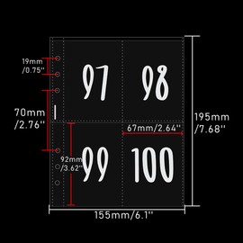 25pcs A5 Clear PP Pre-Numbered 100 Envelopes Money Saving Challenge 6 Ring Binder Inserts 2.5''x3.5'' White NO.1-100 Pouches Cash Stuffing Sleeves for 100 Days Savings Challenge Binders