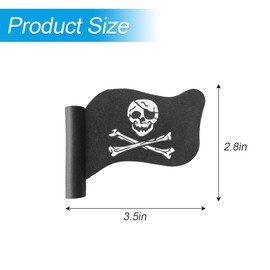 Zpana Pirate Flag Car Antenna Topper, Skull Crossbones Partern Vehicle Antenna Ball, Cool Skeleton Automotive Antenna Top Cover Decoration Accessories, Universal for SUV, Sedan, Truck