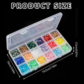 Toyhood 18 Colours 18000pcs AB Jelly Rhinestones Set, DIY Resin Crystal Rhinestones, 3mm AB Flatback Face Gems, for Nail Face Tumblers Cup DIY Crafts Decoration