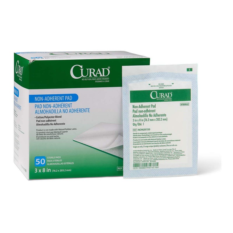 CURAD Sterile Non-Adherent Pad, 3x8 (Pack of 50)