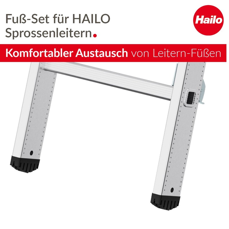 Hailo Foot Set for Spar 72 x 25 mm Black