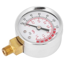 Stainless Steel Pressure Gauge, 0-200psi Air Pressure Gauge 1/8inch NPT Connection Liquid Filled Pressure Gauge