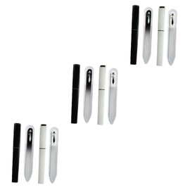 Healvian 6pcs Double-sided Glass Nail Files Environmental Nail Buffer for Professional and Home Use Beautiful Printed Design for Natural and False Black White