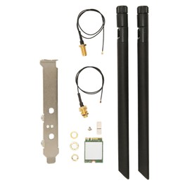 Wireless Card WIFI6E 5374M Gigabit 5G Dual Band NGFF M2 Interface Network Card with Antenna Connecting Cable Single Card Cable Antenna Baffle