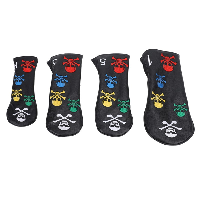 4Pcs Skull Golf Club Head Covers Golf Club Headcovers Colorful