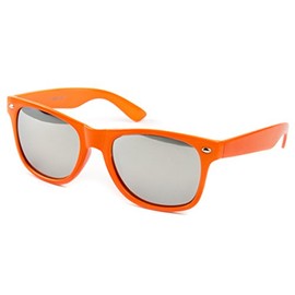 Ciffre Sunglasses Nerd Nerd Style Retro Vintage Unisex Glasses - Orange Silver Mirrored, Orange Silver Mirrored, Unit size