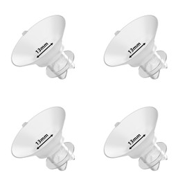 Upgraded Flange Inserts 13mm for 24mm Flange/Shield of Most Pumps Compatible with Momcozy/Medela/Spectra/eufy/Elvie/Lansinoh/TSRETE/Paru Breast Pump, Reduce 24mm Nipple Tunnel Down to 13mm, 4PCS