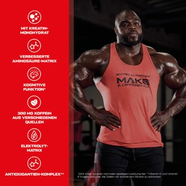 Scitec Nutrition Hot Blood Hardcore Pre-Workout Drinks Powder with Amino Acids and Creatine 375g Red Fruit