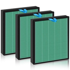Improvedhand Vital 100S HEPA Replacement Filter Toxin Absorber Compatible With LEVOIT Vital 100S/100S-P Air Purifier, High-Efficiency 3-IN-1 True HEPA and Activated Carbon Filters, Pack of 3, Green