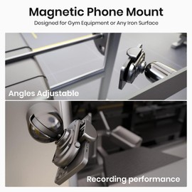 MiiKARE Gym Phone Holder - Magnetic, 360 Rotating, Home & Gym Essentials for All, Black