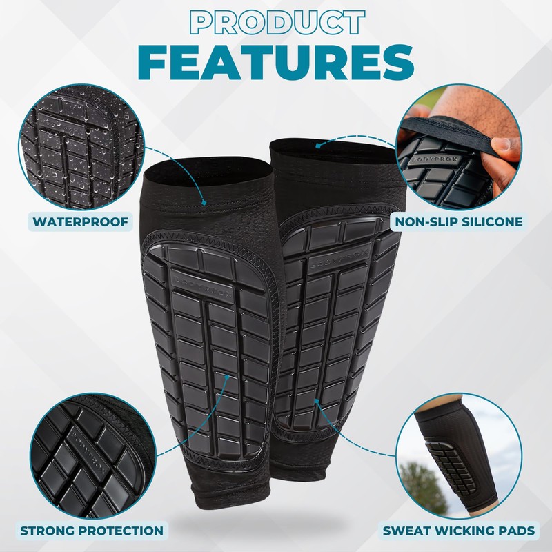 Bodyprox Soccer Shin Guards Sleeves for Men, Women and Youth