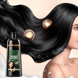 Champú para Teñir el Cabello 500ml - Champú Tintura con Ingredientes Herbales, Cubre Canas en Casa para Hombres y Mujeres, Champú para Cañas 3 en 1 Ne