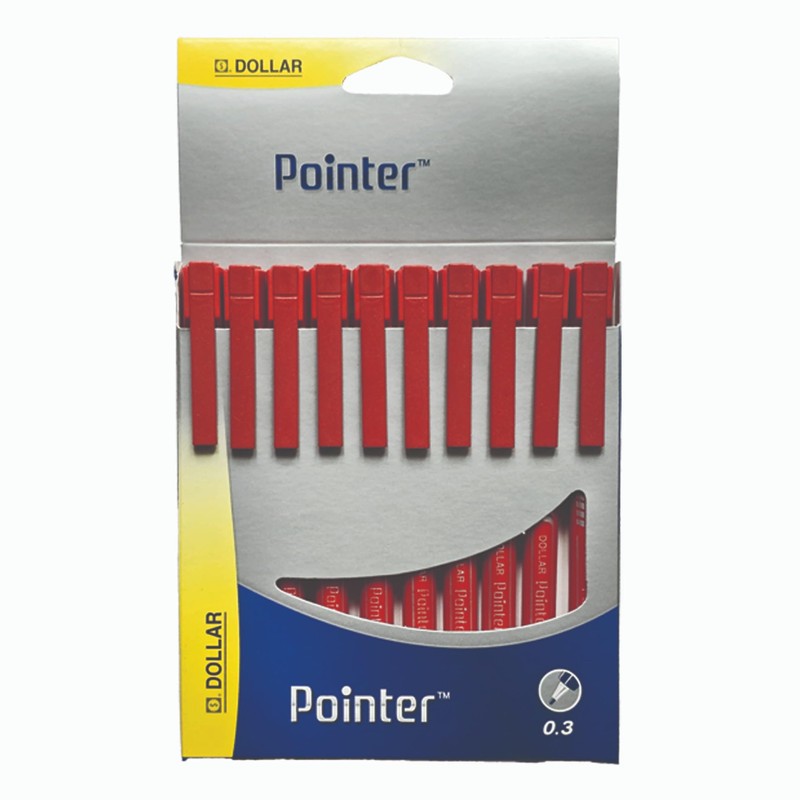DOLLAR Punto Fineliner Pens, RED, Extra Fine Point (0.3mm), Pack