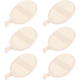 6 Piezas Estropajo de Baño Corporal de Lufa y Nylon, Beige, Asa