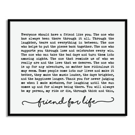 Friend For Life Beautiful Peom For Special Friend Soul Sister Gift Best Friend Gift For Friend Typography Wall Decor Friend Quotes Print (8x10 inch)