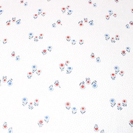3 Metre Length Precut Cotton Fabric Bundles Printed Quilting Crafts Dress Accessories Premium Quality 90cm Wide Dressmaking Sewing Material (Daisy Red/Blue)