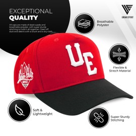 Urban Effort Vintage Trucker hat - for Men Women Baseball Hat - Trendy Sports Snapback Closure for Your Style & Outdoors (Curved Bill, Red/Black)