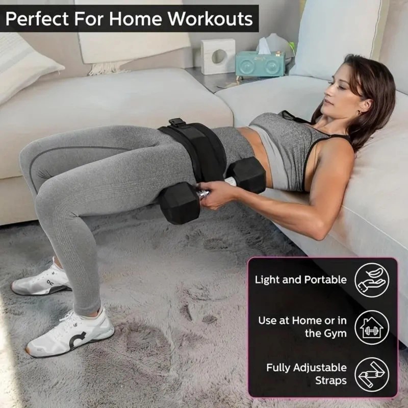 Premium Hip Thrust Belt - Adjustable Exercise Belt for Glutes