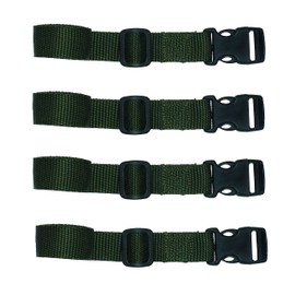 25mm webbing straps with quick release buckle & securing buckle (pack of four) (Olive Green, 2 metres)
