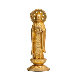 Buddha Statue Ksitigarbha Ksitigarbha Kite Horse, 5.9 inches (15 cm) (Gold Plated/24K Gold), Buddhist: Shuun Makita Prototype _ "Pray for Safe Delivery and Child-Raising Guardian" Takaoka Copperware