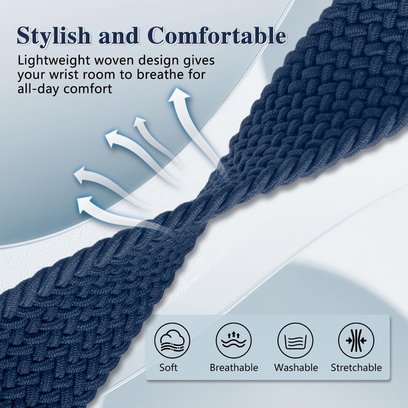 VanHooc 20mm Nylon Band for Garmin Forerunner 70/170 Atlantic Blue