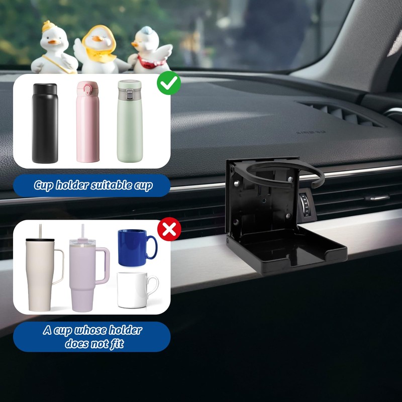 2 Pack Car Cup Holder, Foldable Adjustable Drink Holders for