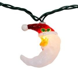 Kurt S. Adler UL 10 Santa Moon Face Light Set, 144-Inches, Multi-Colored