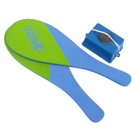 B Best Sporting Jokari Rounders Game - Adults' Outdoor Beach Game with 2 Blue-green Bats, Base & Elastic Ball I Fun Sports Game for 1-2 Players