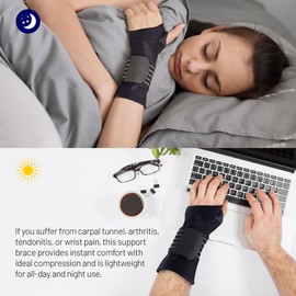 invera Adjustable Wrist Support Brace, Compression Sleeve, Unisex Wrist Protection Sleeve with Straps for Sprain, Carpal Tunnel, Arthritis, and Tendonitis (X-Large, 1 Unit)