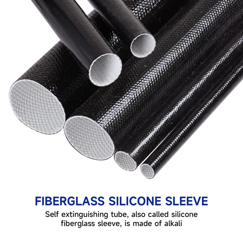 Silicone Fiberglass Sleeve High Temperature Heat Shield Wire Protective Electrical