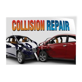 Decal Sticker Multiple Sizes Collision Repair Auto Car Vehicle Style S Automotive Collision Repair Outdoor Store Sign White - 45inx30in, Set of 2