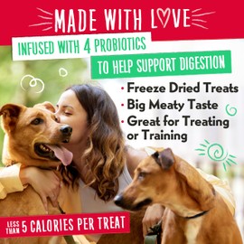 Charlee Bear Grain Free Meaty Bites Freeze Dried Dog Treats, Beef and Cheese, 2.25 Ounce Resealable Bag, Training Treats or Meal Topper Dogs, High Protein Dog Snacks, Made in USA