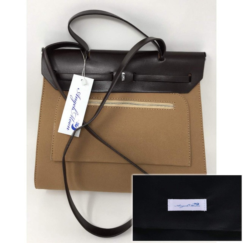 Angel Moon Women's Handbag, PU Leather, Business, Work, Small, Two-Tone,