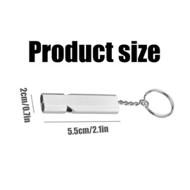 2 Pcs Emergency Survival Whistle, Silver Double Tube Loud Whistle with Lanyard for Hiking, Camping, Boating, and Outdoor Activities