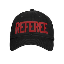 Classic Referee Hat Premium Cotton Low Profile Unstructured Adjustable Strapback Black Red