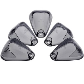 5pcs Cab Marker Light Smoke Cover, Cab Roof Running Light, Top Light for 1999-2016 Ford F150 F250 F350 F450 F550 F650 F750 E150 E250 E350 E450 Super Duty Pickup Trucks (Only Cover)