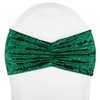 10 Pcs, Velvet Ruffle Stretch Chair Band - Emerald Green