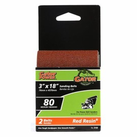 Ali Industries Gator 3159 Sanding Belts, Aluminum Oxide, 80-Grit, 3 x 18 Inches (Pack of 2) - Quantity 5