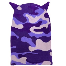 Balaclava Funny Knitted Full Face Cover Anime Ski Mask Winter Windproof Neck Warmer Thermal Cycling for Men Women One Size Purple