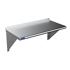 AmGood 16" Long X 6" Deep Stainless Steel Wall Shelf | NSF Certified | Appliance & Equipment Metal Shelving | Kitchen, Restaurant, Garage, Laundry, Utility Room