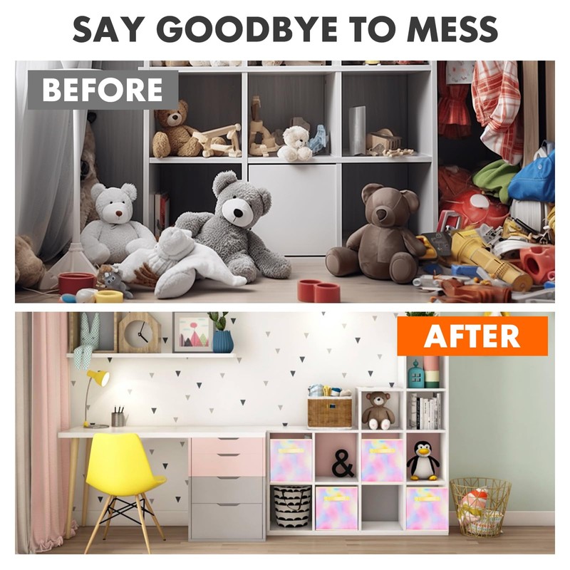 ShellKingdom Storage Bins, Foldable Fabric Storage Cubes And Cloth Storage