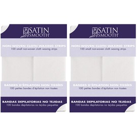 Satin Smooth Non Woven Wax Strips, Body and Face Wax Strips for Hair Removal, Cloth Waxing Strip for Women, Small, 100 ct, 2 Pack