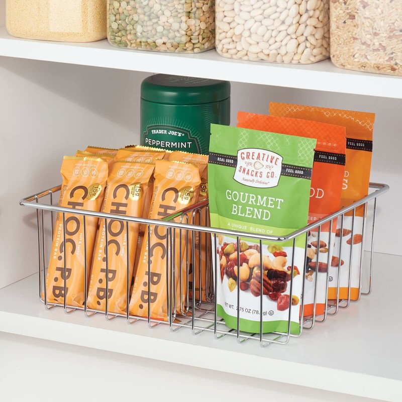 mDesign Lid Holder - Practical Kitchen Storage Basket with 3