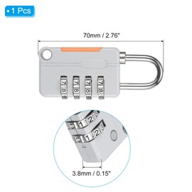 TOP-VIGOR Security Steel Cable with 4 Digit Combination Lock, 6.5Ft Coated Safety Wire Rope Double Loop Padlock, Flexible Security Cable Luggage Lock for Outdoor Travel Luggage, Gray