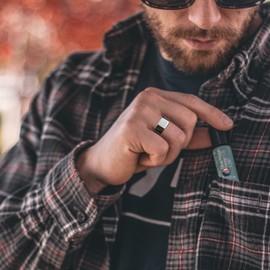 Raymard Mens 925 Sterling Silver Signet Rings, 9MM High Polished Rings for Men, Size 9-Silver