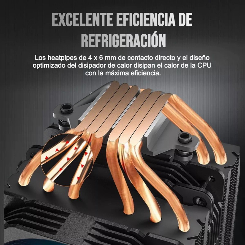 Sdlogal Radiador Pc Ventilador 6 Tubos