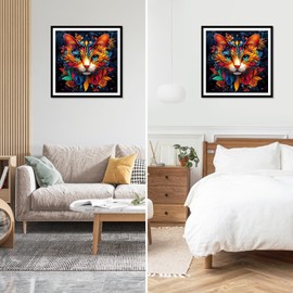 NEWENMO Flowers Diamond Painting Kits for Adults,5D DIY Cat Diamond Art Kits Full Round Drill Diamond Dots Perfect for Beginner,Hobbies And Home Wall Decor 30×30 cm