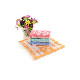 YSN Home Collection - Frottee Waschlappen, Seiflappen aus 100% Baumwolle - Blumenmuster - 4 Farben - 8 Stück