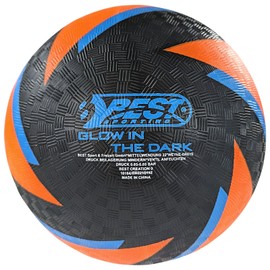 BEST SPORTING Barefoot Football Glow in The Dark I Lightweight Ball Size 5 I Sports Ball I Luminous Kickball I Children's Play Ball Made of PVC (Green/Blue) (Orange/Blue)